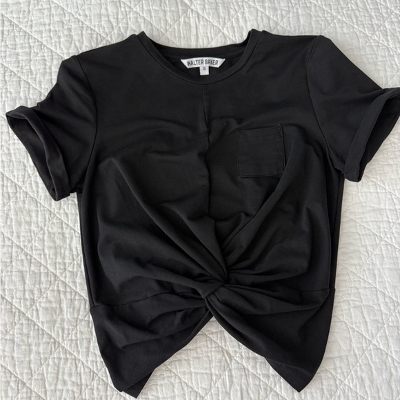 Walter Baker Black Short Sleeve Twist Tee - Picture 11 of 14